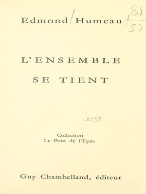 cover image of L'ensemble se tient
